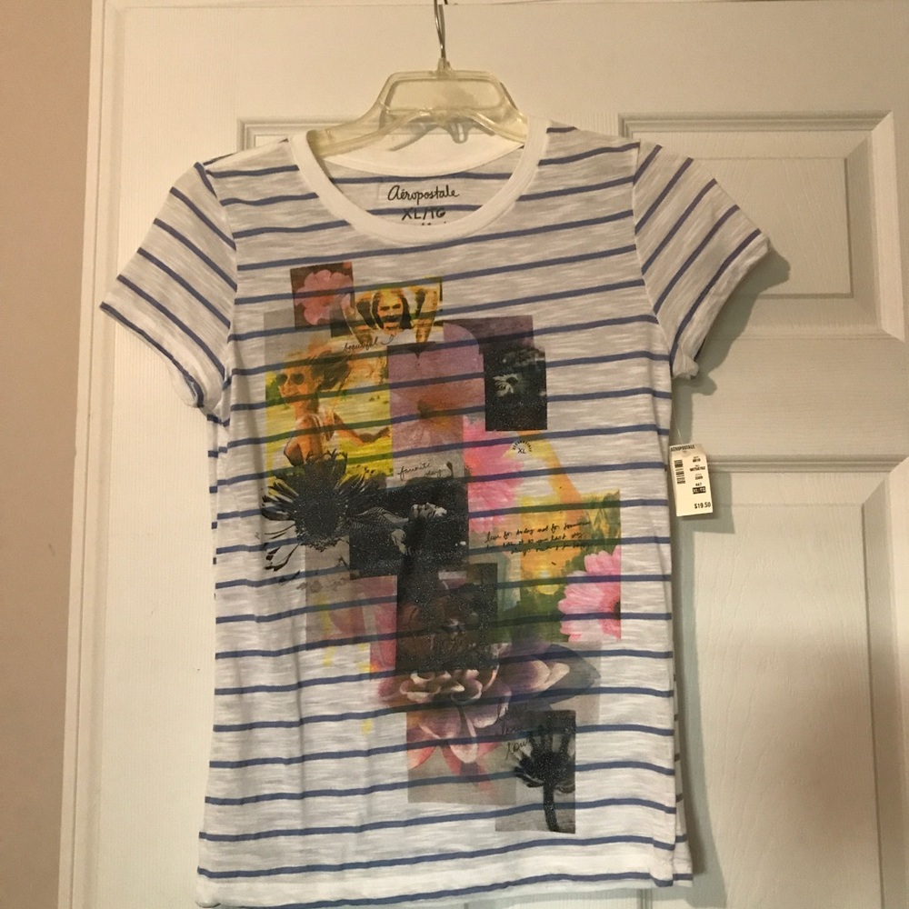 Aeropostale striped Graphic Tee XL. NWT